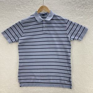Polo Ralph Lauren Polo Shirt Men's Large Blue Stripped Classic Fit Short Sleeve